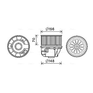 Motor elétrico, ventilador interior AVA COOLING FD8613