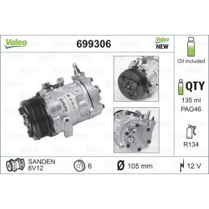 Compressor, ar condicionado VALEO 699306