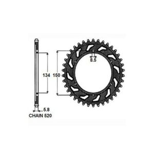 Tandwiel achter SUNSTAR SUNR1-3619-48