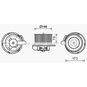 Moteur électrique, pulseur d'air habitacle AVA COOLING ME8287