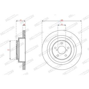 Discos de freno FERODO DDF2965C hinten, ventilado , 2 Pieza