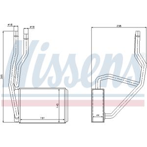 Intercambiador de calor, calefacción interior NISSENS 71765