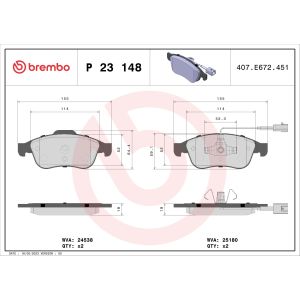 Conjunto de pastilhas de travão BREMBO Xtra P 23 148X, frente