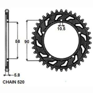 Couronne moto arrière SUNSTAR SUNR1-3085-36