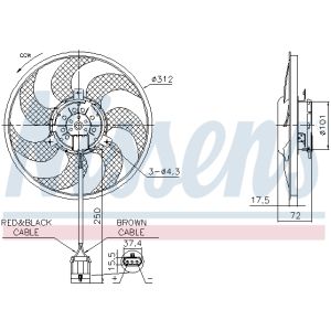 Ventilador, refrigeración de motor NISSENS 850072