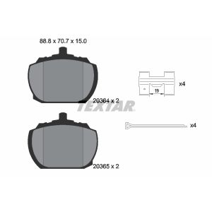 Set di pastiglie freno TEXTAR 2036404, fronte