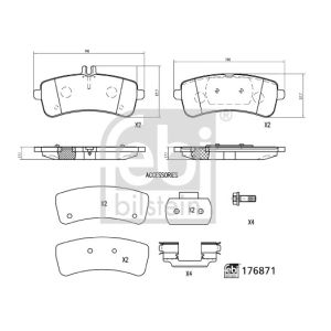 Bremsbelagsatz FEBI BILSTEIN 176871, Hinten