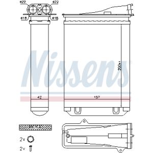 Intercambiador de calor, calefacción interior NISSENS 72954