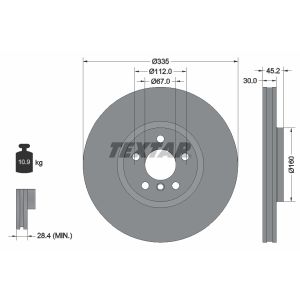 Disque de frein TEXTAR 92316205