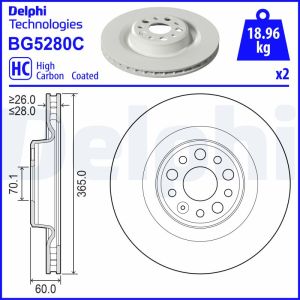 Bromsskiva DELPHI BG5280C