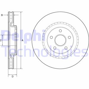 Disco freno DELPHI BG9213C anteriore, ventilato, altamente carbonizzato, 1 pezzo