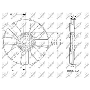 Rueda de ventilador, refrigeración de motor NRF 49833