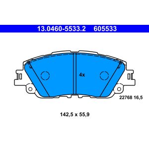 Conjunto de pastilhas de travão ATE 13.0460-5533.2