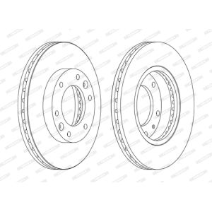 Disque de frein FERODO DDF1612C avant, ventilé, 2 Stück