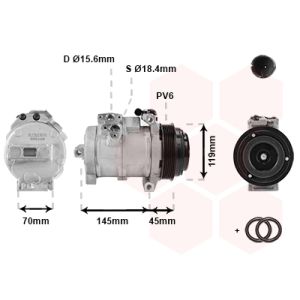 Compresor, aire acondicionado VAN WEZEL 3000K530
