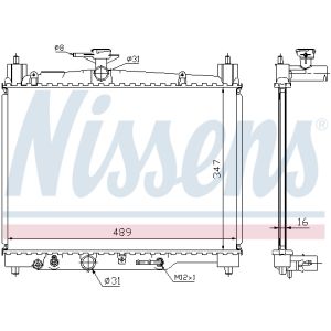 Radiatore, raffreddamento motore NISSENS 64801
