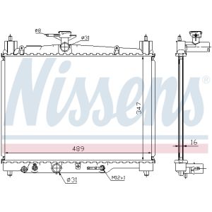 Radiador, refrigeración de motor NISSENS 64801