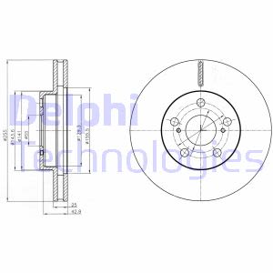 Discos de freno DELPHI BG4290 delantero, ventilado , 2 Pieza