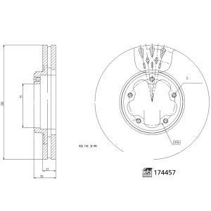 Disco de travão FEBI BILSTEIN 174457 frente, ventilado, 1 Peça