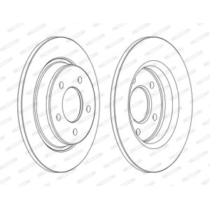 Disque de frein FERODO DDF1546C à l'arrière, plein, 2 pièce