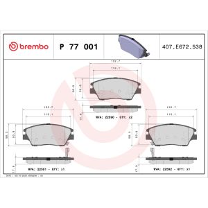 Levyjarrun jarrupalasarja BREMBO P 77 001