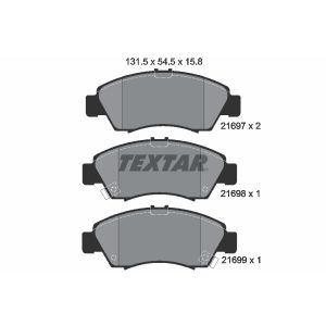 Kit de plaquettes de frein, frein à disque TEXTAR 2169701, Avant