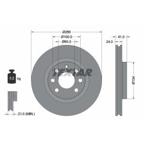 Disco de freno TEXTAR 92039203 vorne, ventilado , 1 Pieza