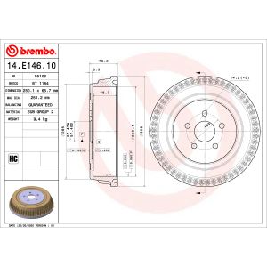 Tambor de freno ESSENTIAL LINE BREMBO 14.E146.10