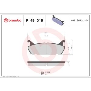 Levyjarrun jarrupalasarja BREMBO P 49 015