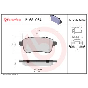 Jarrupalasarja BREMBO P 68 064, takana