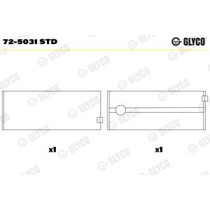 Laakeripesät, kampiakseli GLYCO 72-5031 STD