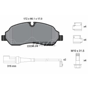 Remblokset TEXTAR 2203401, voor