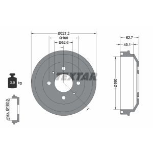 Tambour de frein TEXTAR 94040600