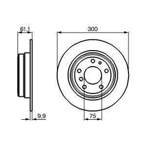 Disque de frein BOSCH 0 986 478 321 arrière, plein, à haute teneur en carbone, 1 pièce