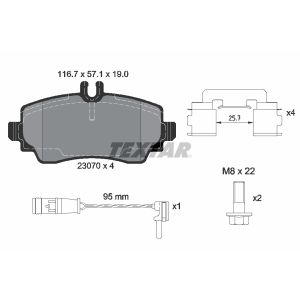 Remblokset TEXTAR 2307005, voor