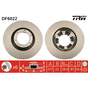 Disco de travão TRW DF6022