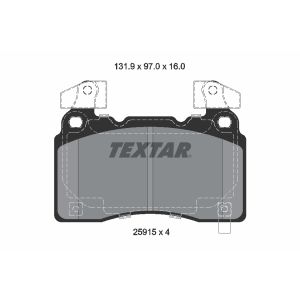 Kit de plaquettes de frein, frein à disque TEXTAR 2591503, Avant