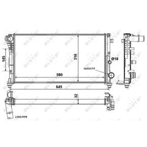 Radiador, refrigeración de motor NRF 58376