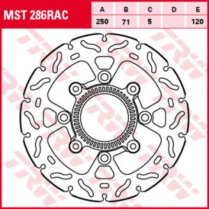 Disque de frein TRW MST286RAC, 1 pièce