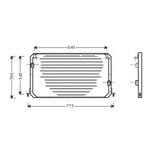 Condensador, sistema de ar condicionado AVA COOLING TO5224