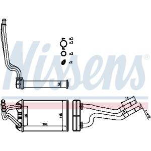 Scambiatore di calore, riscaldamento interno NISSENS 70980