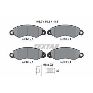 Juego de pastillas de freno TEXTAR 2435801, delante