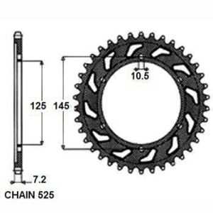 Couronne moto arrière SUNSTAR SUNR1-4544-44