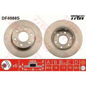 Disque de frein TRW DF4988S, 1 pièce