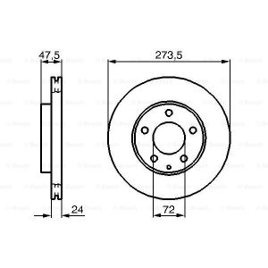 Bremsscheibe BOSCH 0 986 479 034 vorne, belüftet, 1 Stück