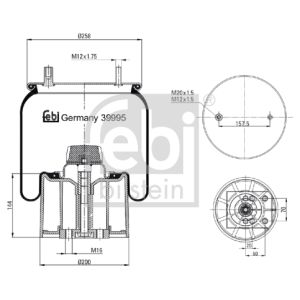 Soufflet à air, suspension pneumatique FEBI BILSTEIN 39995