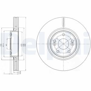 Disque de frein DELPHI BG4167 avant, ventilé, 2 pièce