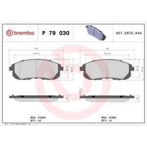 Jarrupalasarja BREMBO P 79 030, edessä