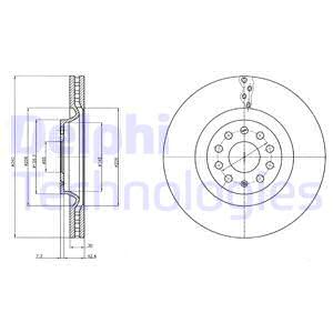 Bremsscheibe DELPHI BG9109C vorne, belüftet, hochkarbonisiert, 1 Stück