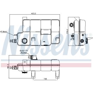 Depósito de expansão, líquido de arrefecimento NISSENS 996260